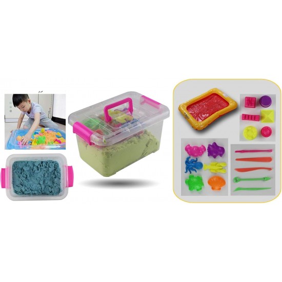 ( 1 kg ) Magic Cotton Sand Play Set with Shaping Tools and Inflatable Mattress